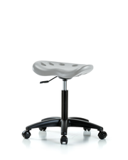 Polyurethane Tractor Stool - Medium Bench Height with Casters in Gray Polyurethane