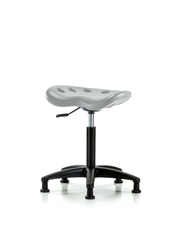 Polyurethane Tractor Stool - Medium Bench Height with Stationary Glides in Gray Polyurethane