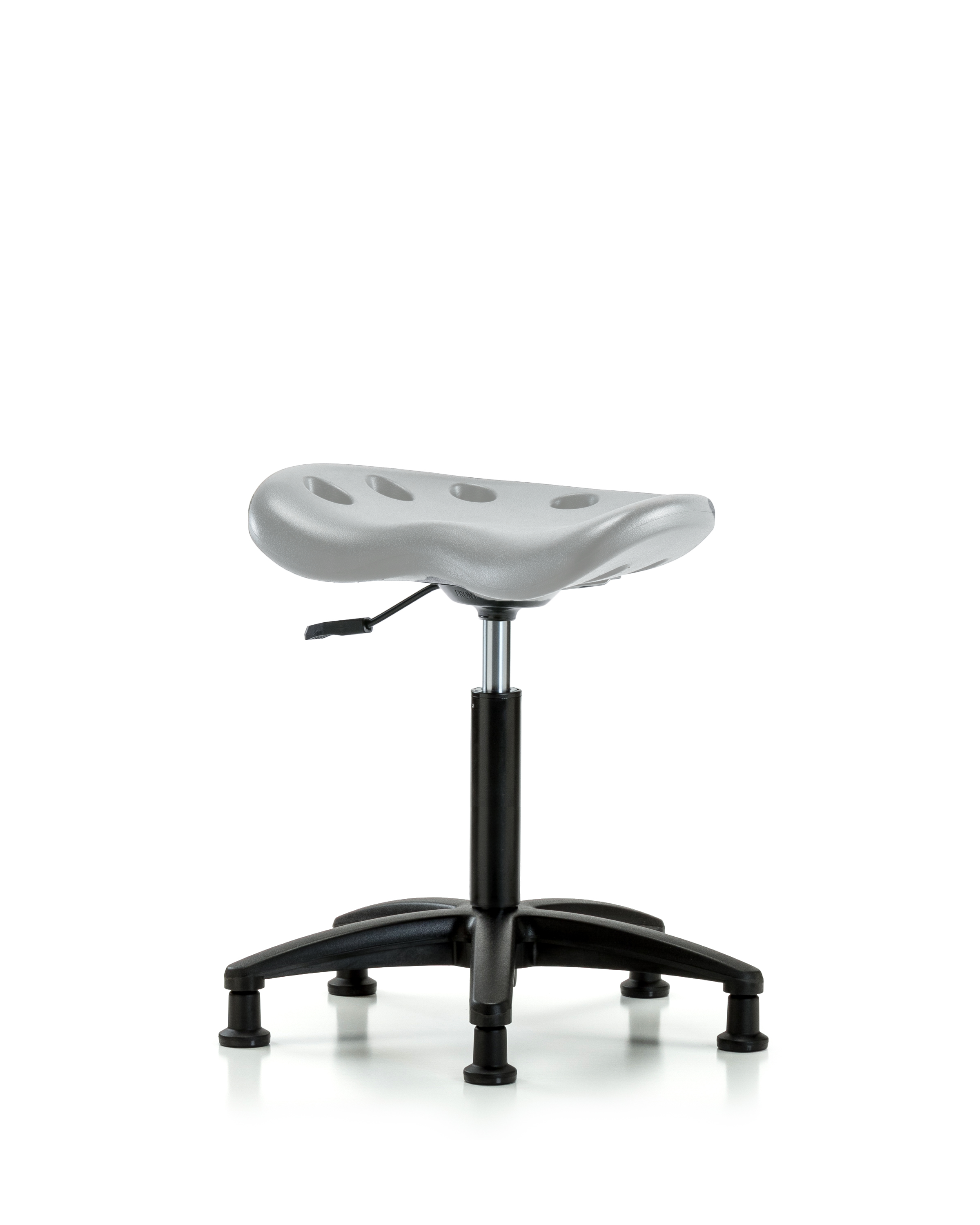 Polyurethane Tractor Stool - Medium Bench Height with Stationary Glides in Gray Polyurethane