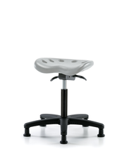 Polyurethane Tractor Sit-Stand Stool - Medium Bench Height with Stationary Glides in Gray Polyurethane