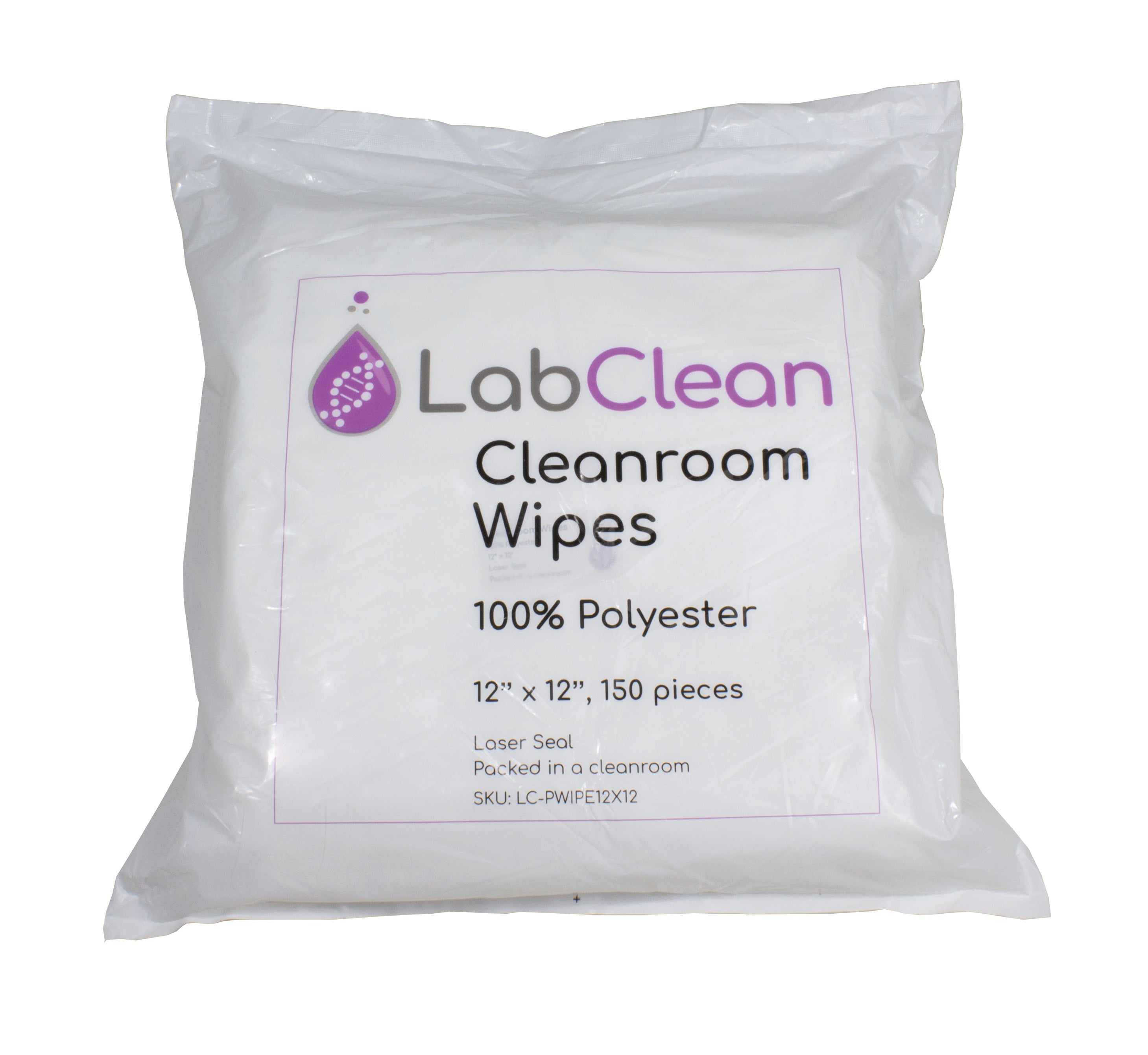 United Scientific® Labclean™ Cleanroom Wipes, 100% Polyester, 12” X 12”, 150/Pack