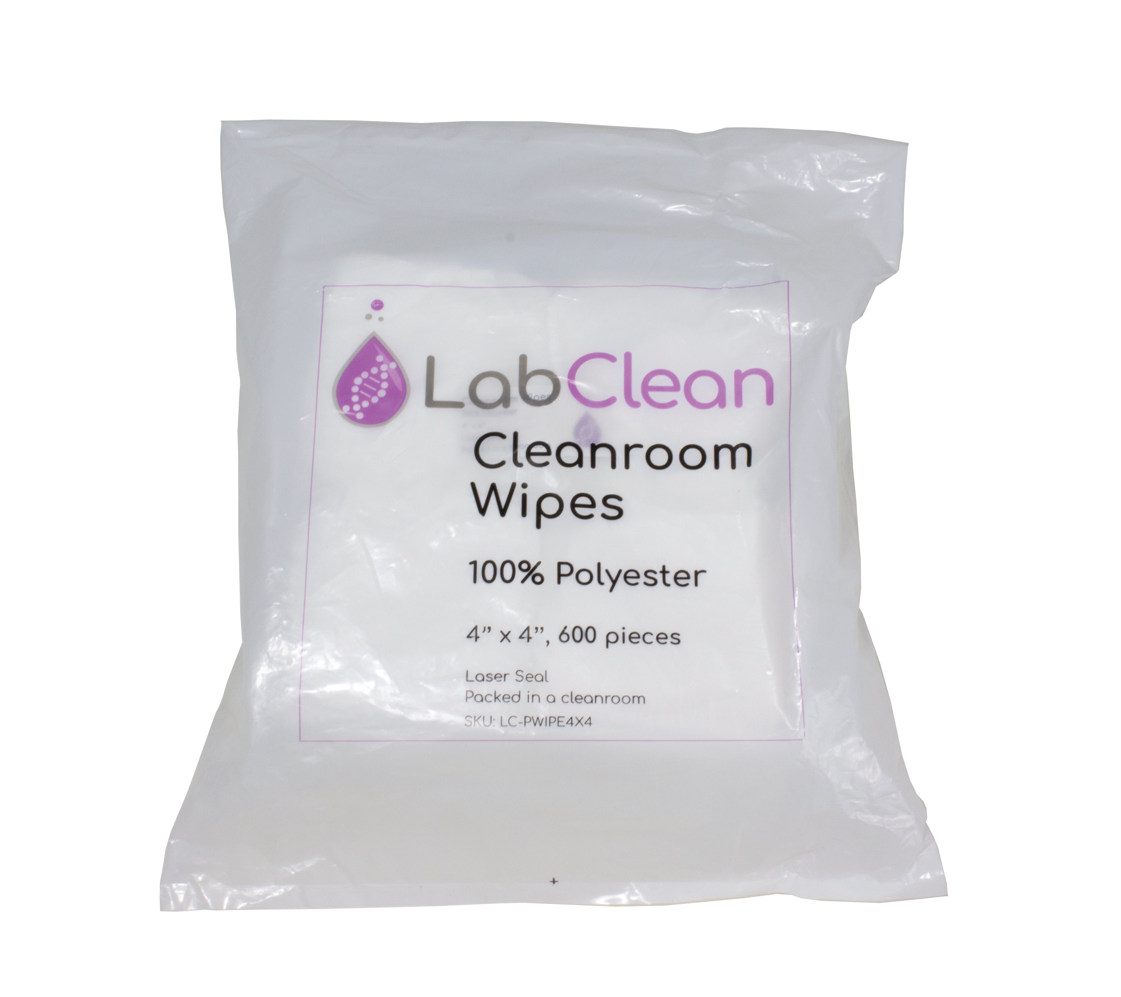 United Scientific® Labclean™ Cleanroom Wipes, 100% Polyester, 4” X 4”, 600/Pack