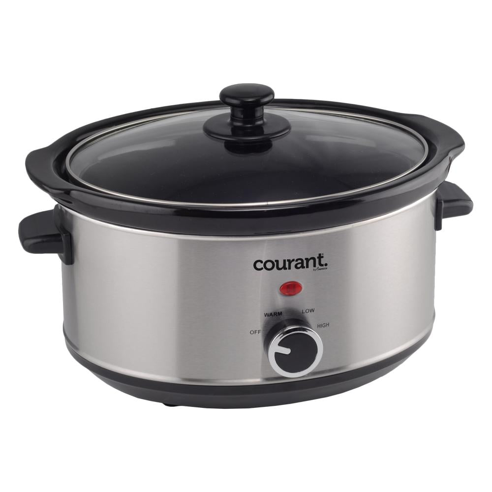 Courant 3.5 Quart Oval Slow Cooker, Stainless Steel