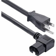 8ft 2.4m Heavy Duty Power Cord, Nema 5-15p to Right Angle C15, 15a 125v, 14awg, Heavy Gauge Pdu