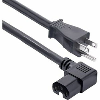 8ft 2.4m Heavy Duty Power Cord, Nema 5-15p to Right Angle C15, 15a 125v, 14awg, Heavy Gauge Pdu