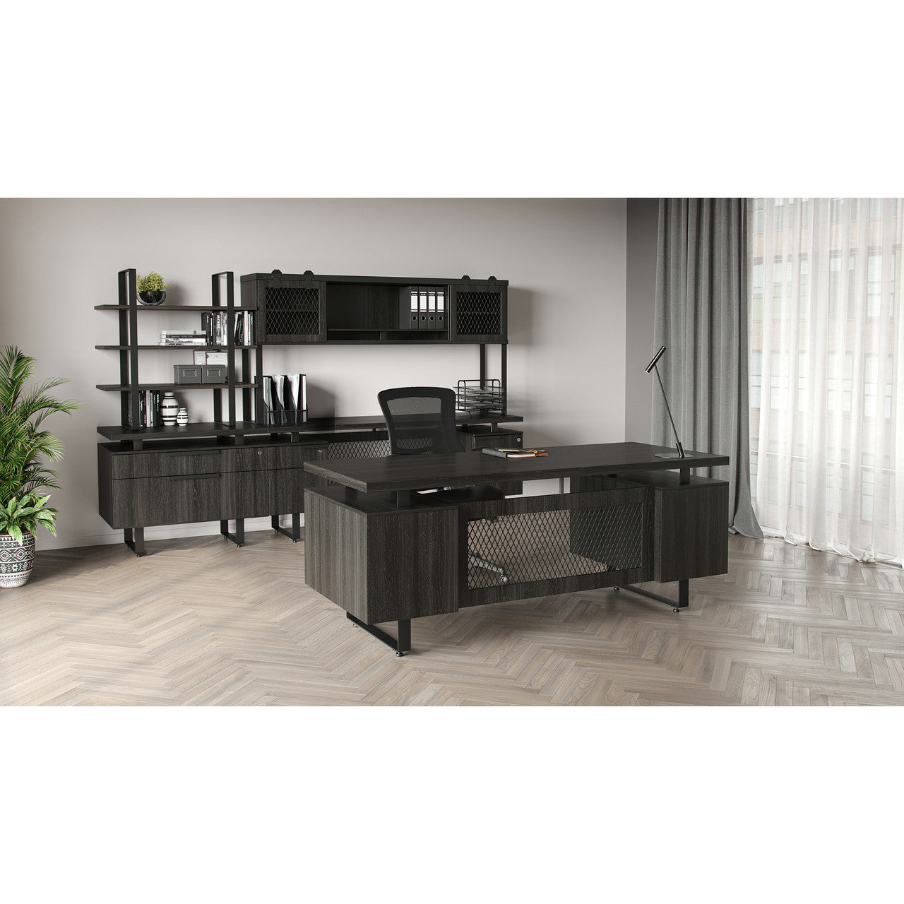 OfficeSource Palisades Executive Typical - PALISADES1 - Gauntlet Gray
