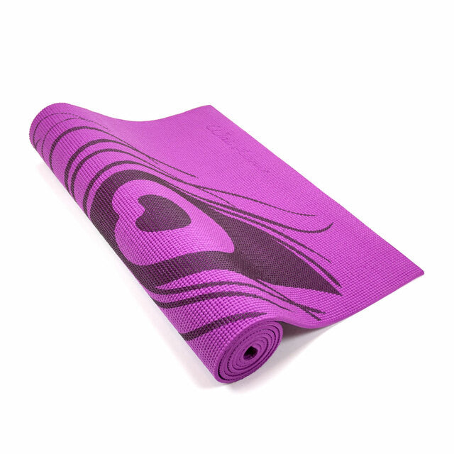 YOGA & PILATES MAT Peacock Feather - Purple - 1/4"H x 24"W x 68"L