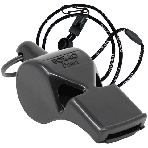 Pearl Safety W/ Breakaway Lanyard Whistle - BLACK