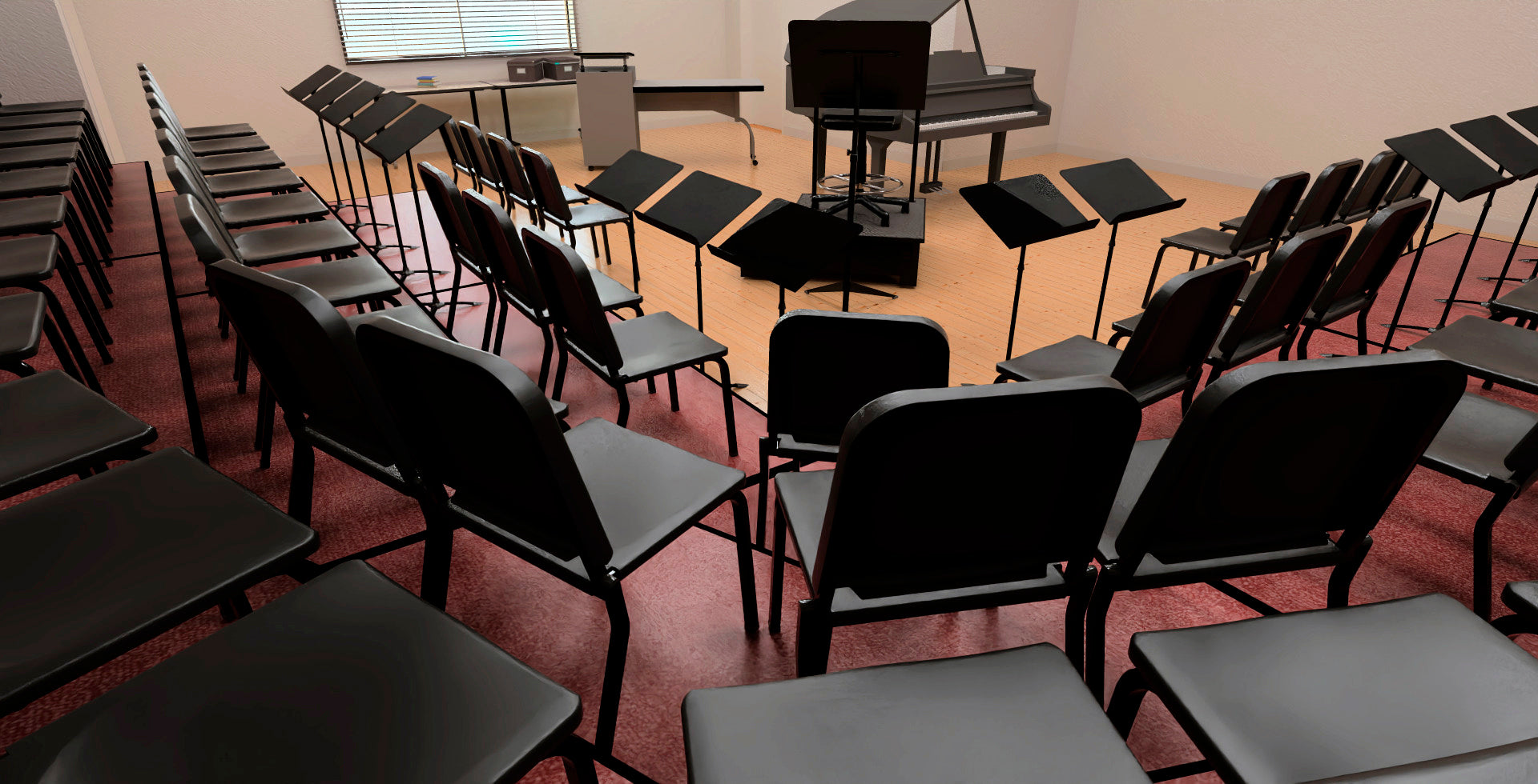 NPS® 8200 Series Melody Music Chair, 18"H, Surface Color: Black, Frame Color: Textured Black