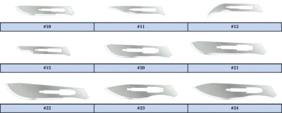 Conventional Sterile Stainless Steel Surgical Blades, Size 24 (#24), 100/BX