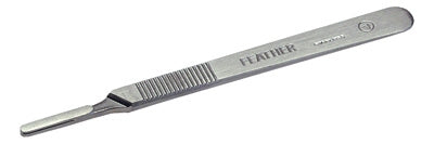 Feather Handle #3, Long, Flat with Corrugated Grip