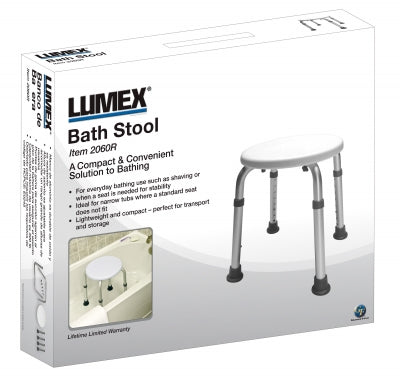 Lumex Round Bath Stool in Retail Package, 1 EA