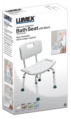 Lumex Platinum Collection Bath Seat With Backrest, Unassembled, Retail Packaging