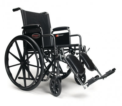 W/C Advantage® LX 18x16 Fixed Full Arm, Detachable Elevating Legrest (Nylon), 300lb, E&J
