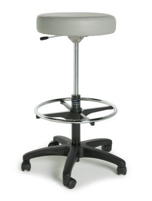 Phys. Stool Blk Base, Foot Ring, Doe