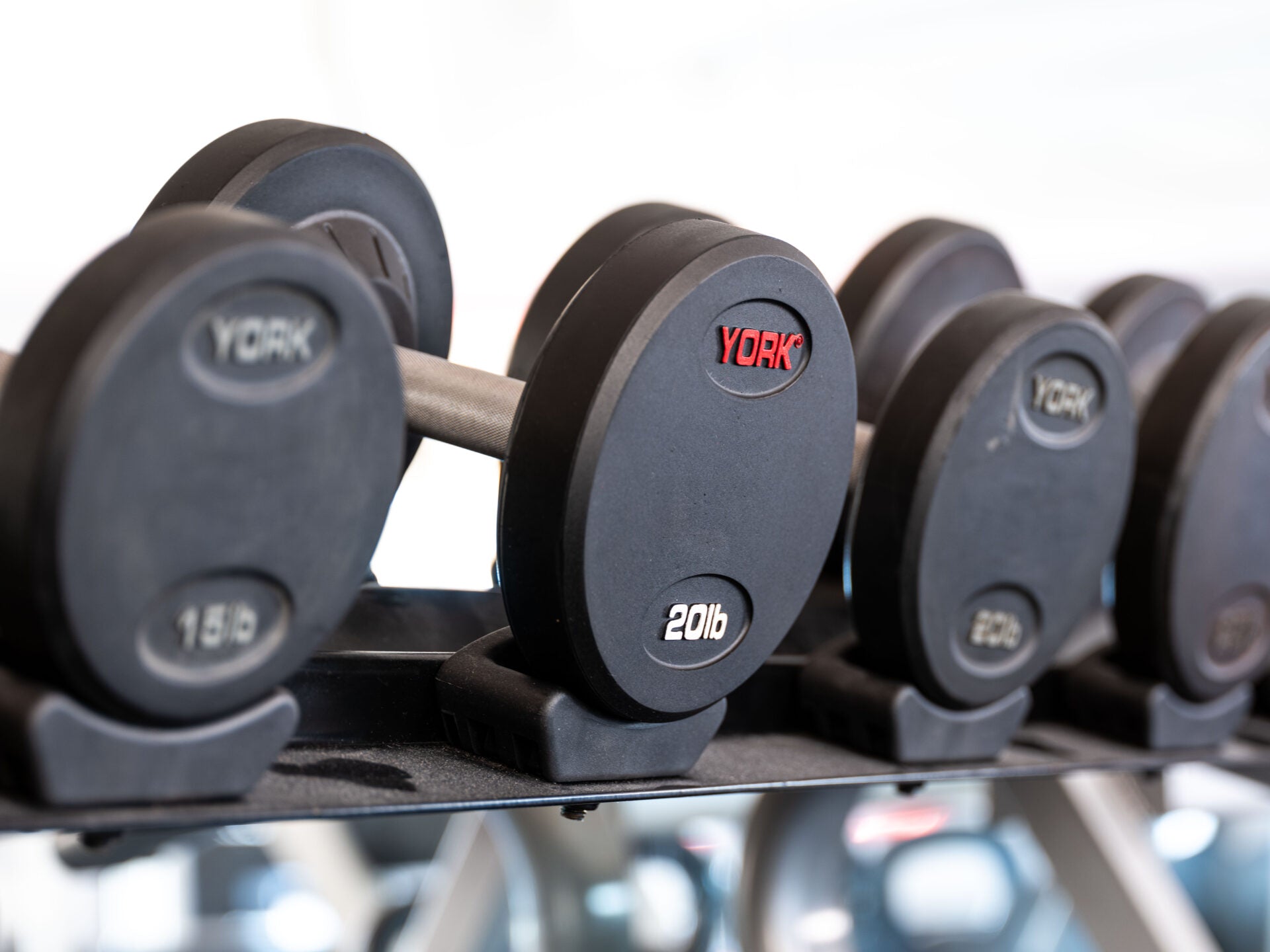 60 LB YORK Rubber Pro Style Dumbbells