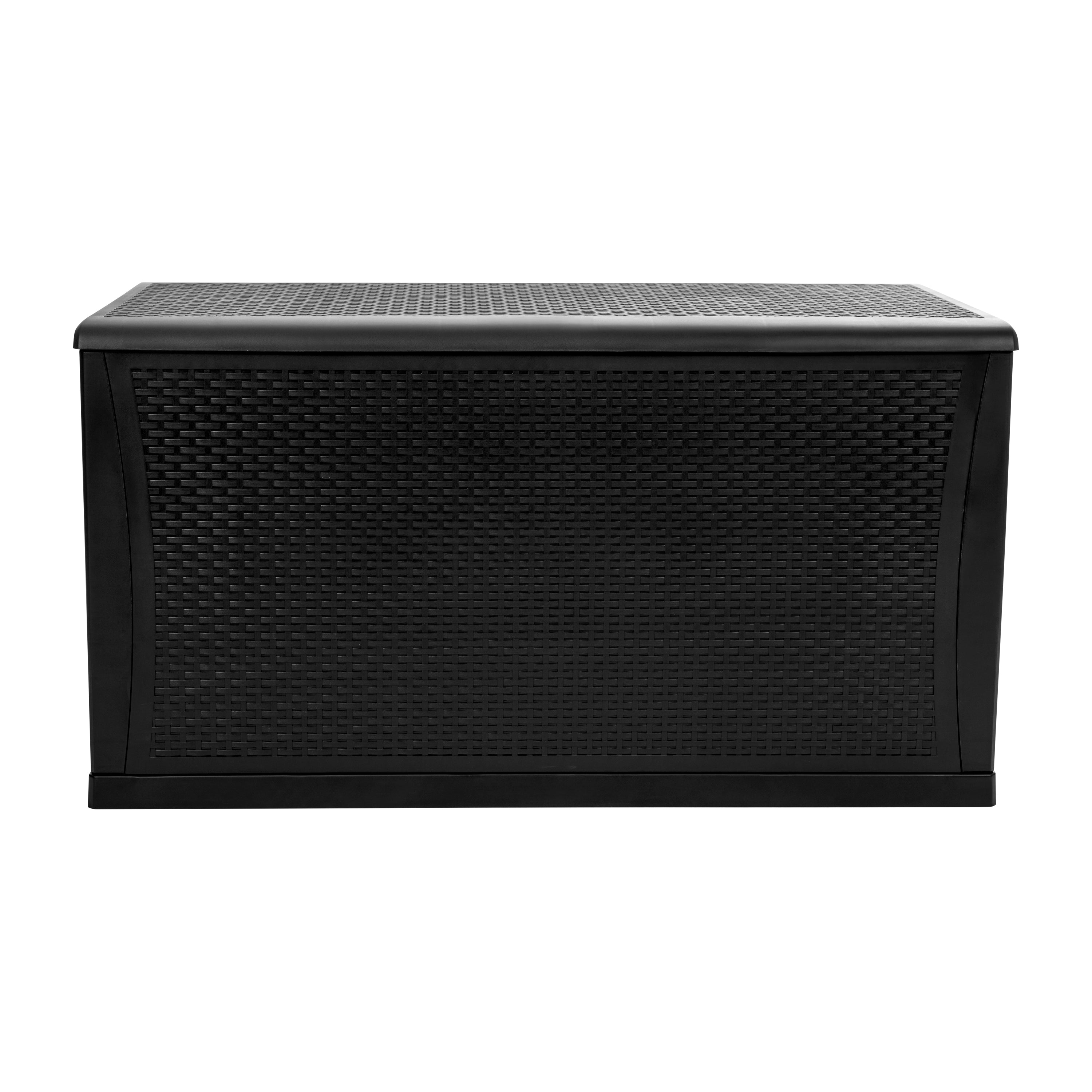 Nobu 120 Gallon Plastic Deck Box - Outdoor Waterproof Storage Box for Patio Cushions, Garden Tools and Pool Toys, Black