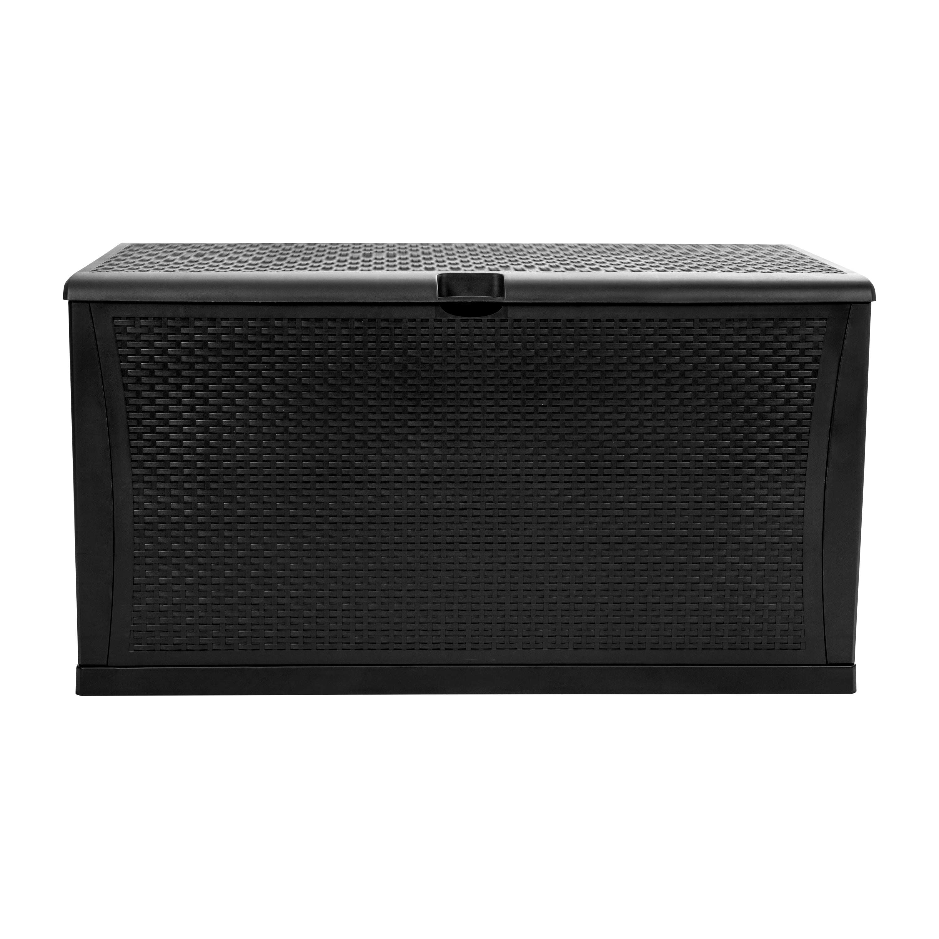 Nobu 120 Gallon Plastic Deck Box - Outdoor Waterproof Storage Box for Patio Cushions, Garden Tools and Pool Toys, Black