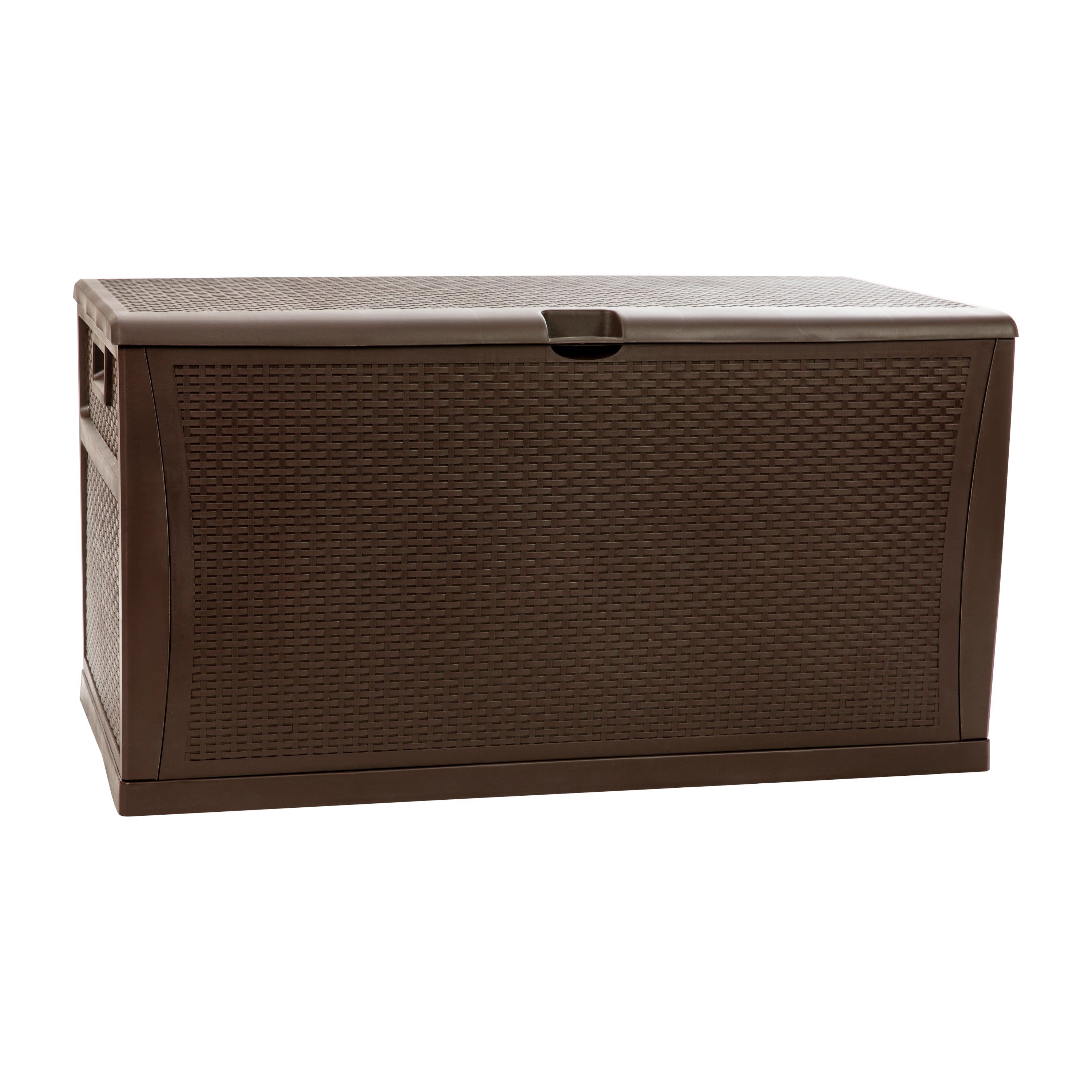 Nobu 120 Gallon Plastic Deck Box - Outdoor Waterproof Storage Box for Patio Cushions, Garden Tools and Pool Toys, Brown