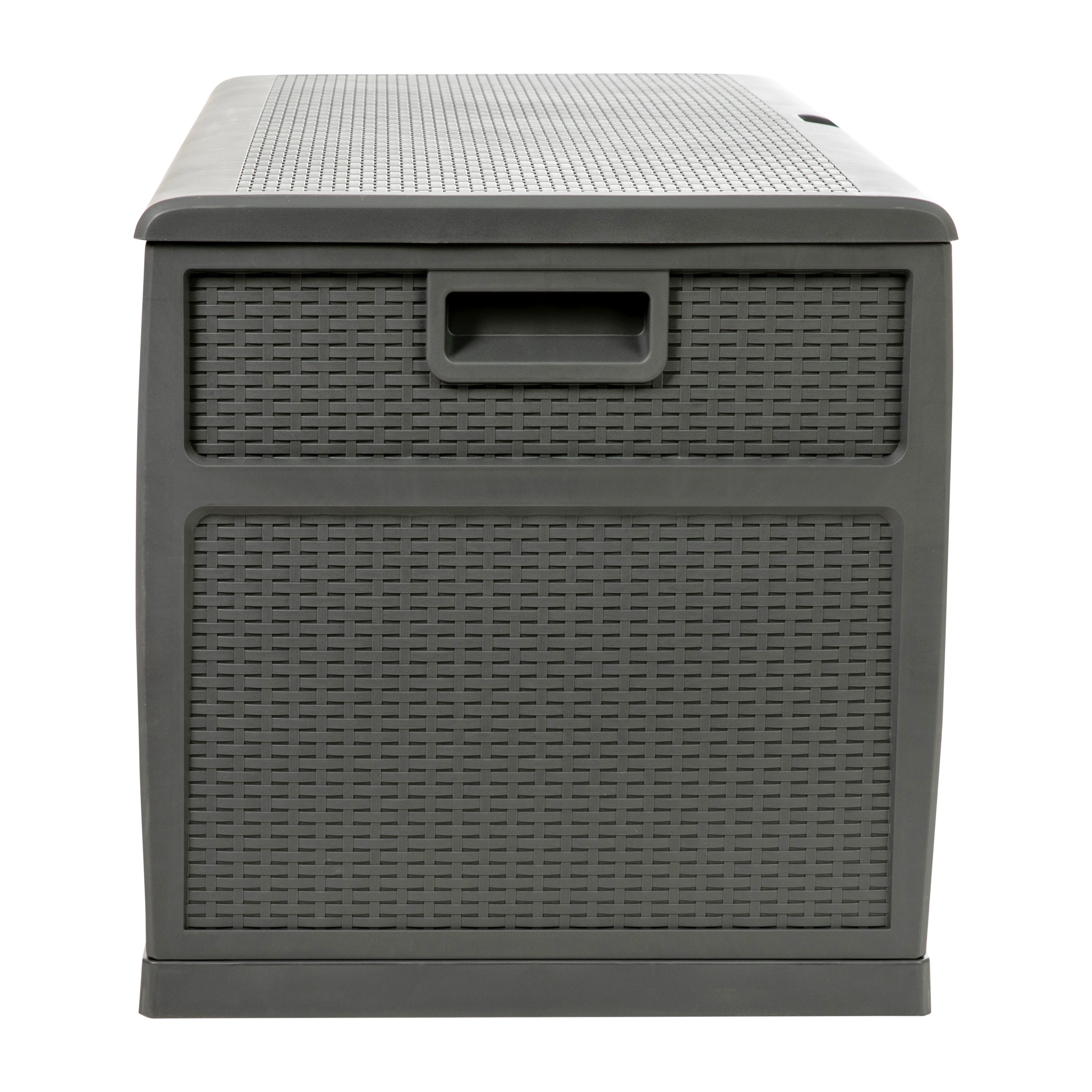 Nobu 120 Gallon Plastic Deck Box - Outdoor Waterproof Storage Box for Patio Cushions, Garden Tools and Pool Toys, Gray