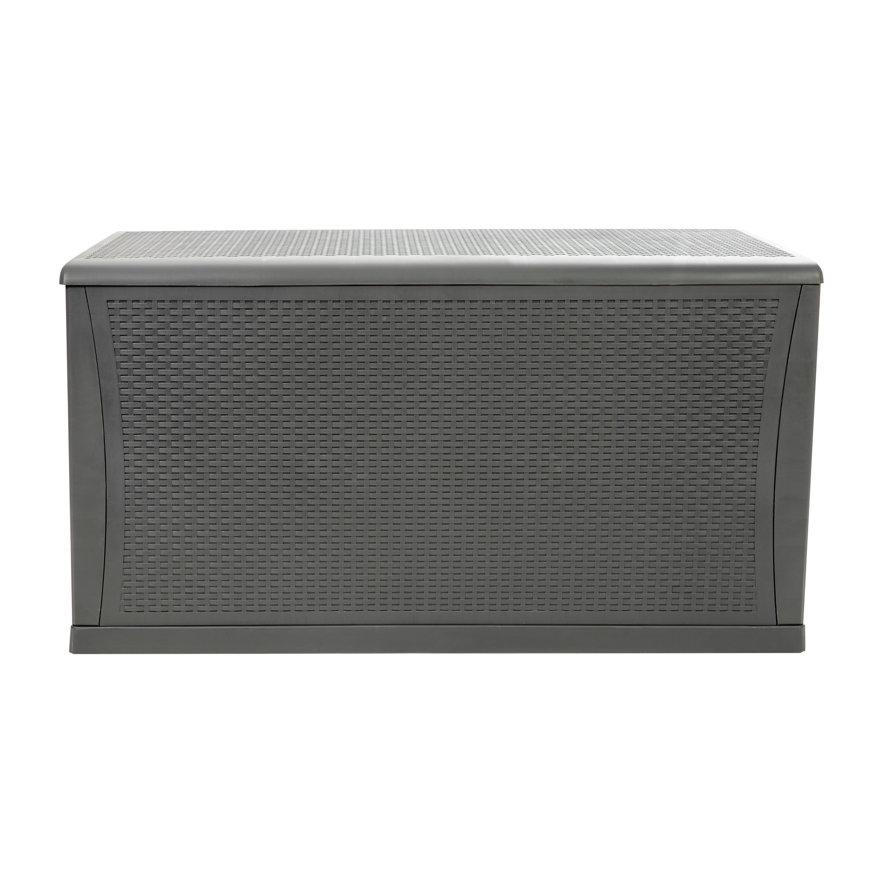 Nobu 120 Gallon Plastic Deck Box - Outdoor Waterproof Storage Box for Patio Cushions, Garden Tools and Pool Toys, Gray