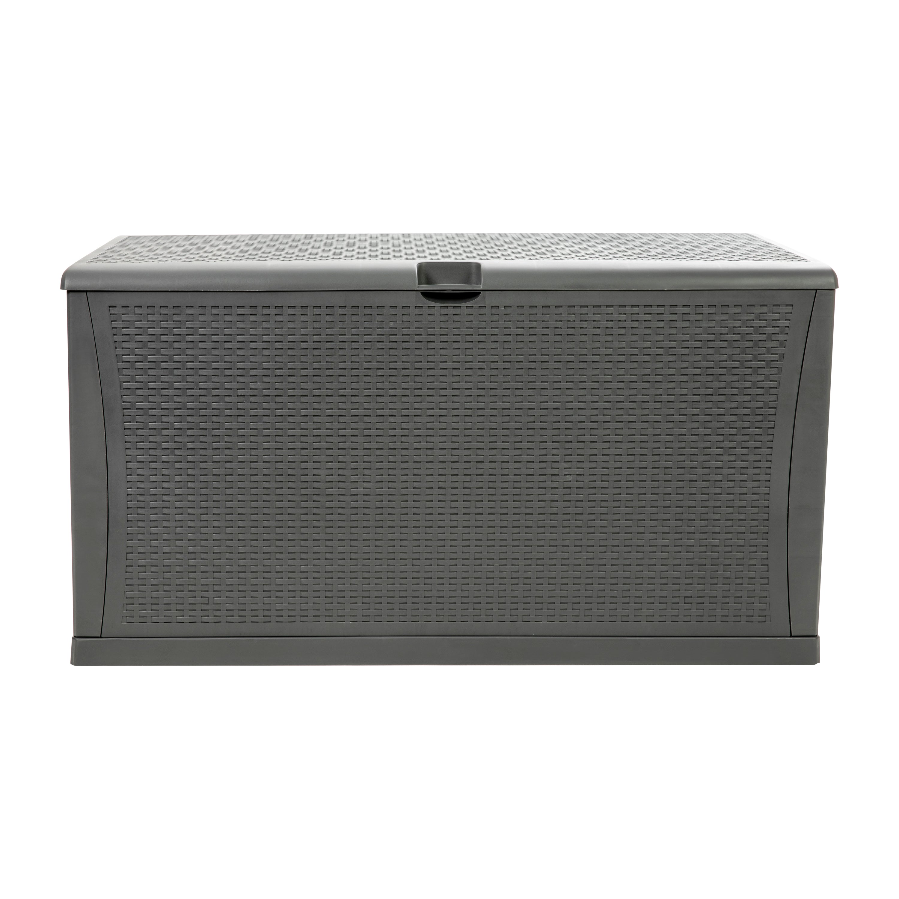 Nobu 120 Gallon Plastic Deck Box - Outdoor Waterproof Storage Box for Patio Cushions, Garden Tools and Pool Toys, Gray