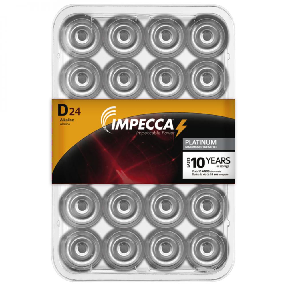 Impecca Alkaline D LR20 Platinum Batteries 24-Pack