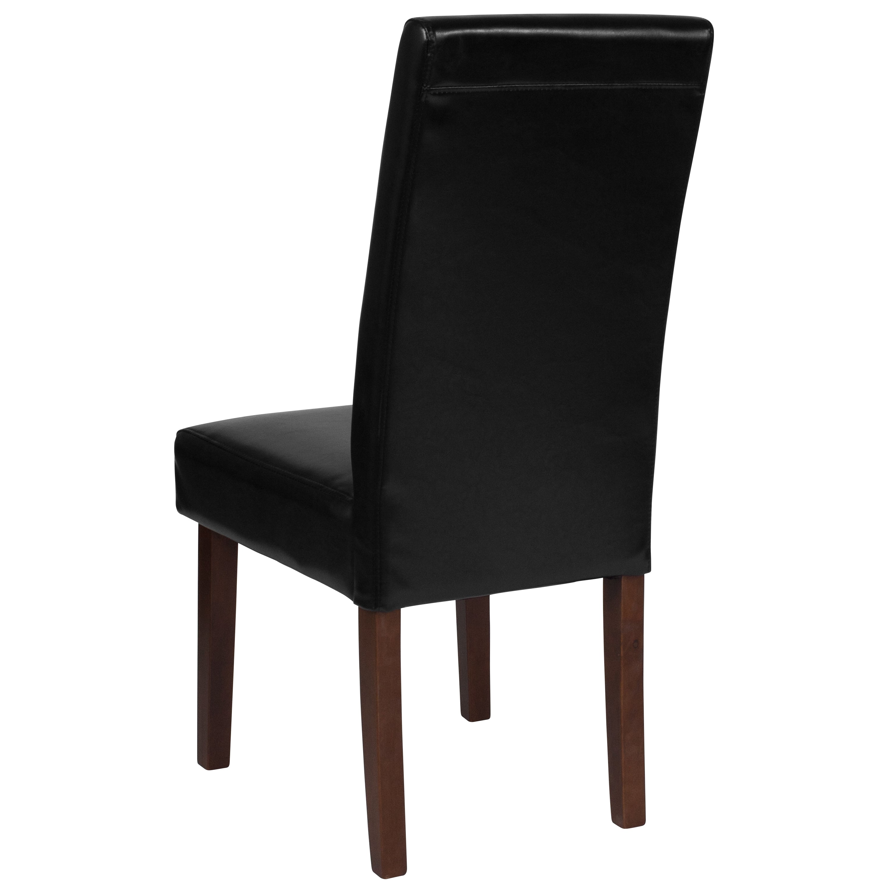 Greenwich Series Black LeatherSoft Upholstered Panel Back Mid-Century Parsons Dining Chair