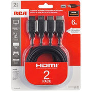 RCA 6ft. HDMI Cables, 2-pack, 1080P - Black