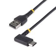 StarTech.com 2m (6ft) USB-a to USB-C Charging Cable, Heavy Duty Fast Charge USB a to USB C Data Cord, Right-Angled Type-C, Rugged Aramid Fiber, 3A,  B