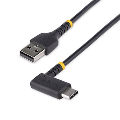 StarTech.com 2m (6ft) USB-a to USB-C Charging Cable, Heavy Duty Fast Charge USB a to USB C Data Cord, Right-Angled Type-C, Rugged Aramid Fiber, 3A,  B