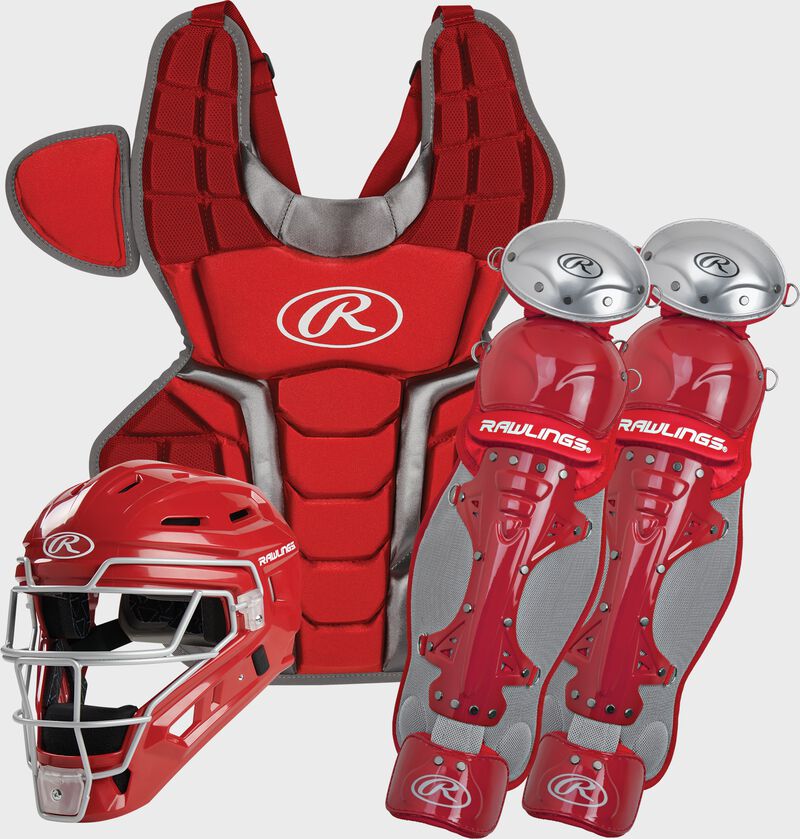 Rawlings Renegade Series Adult Catchers Set - Scarlet/Silver