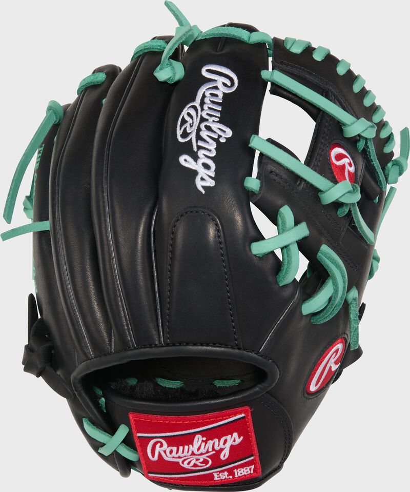 Rawlings R9 Baseball Contour Series 11-Inch Baseball Glove  - Right Hand Thrower - Black/Mint