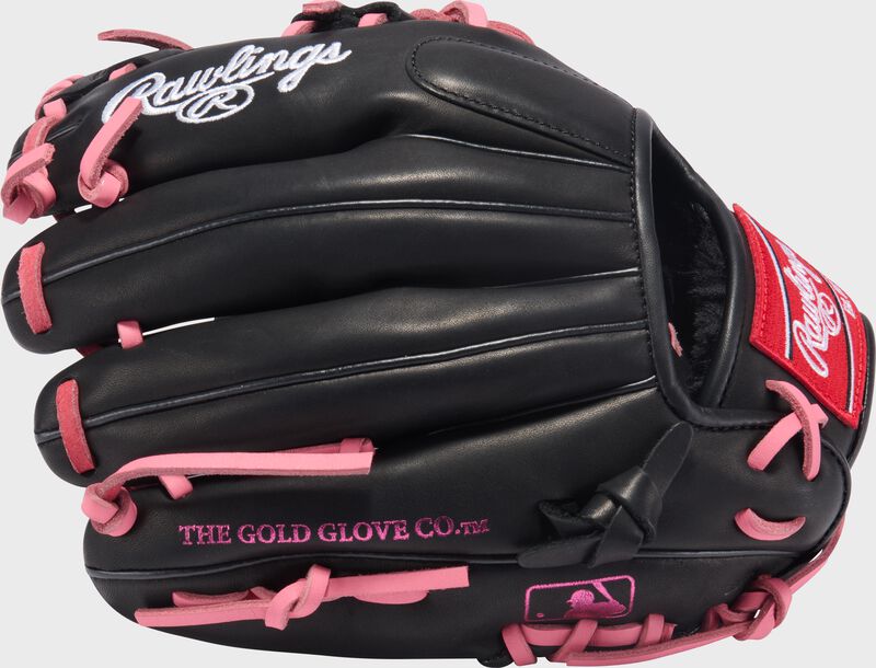 Rawlings R9 Baseball Contour Series 11.25-Inch Baseball Glove  - Right Hand Thrower - Black/Pink