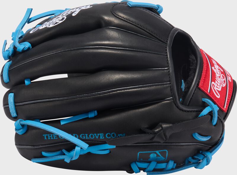 Rawlings R9 Baseball Contour Series 11.5-Inch Baseball Glove  - Right Hand Thrower - Black/Columbia Blue