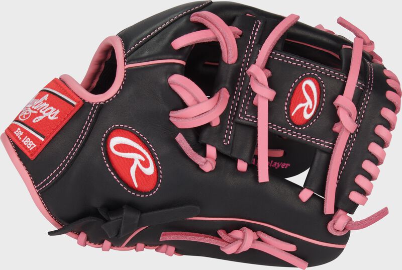 Rawlings R9 Baseball Series 11.5-Inch Baseball Glove  - Right Hand Thrower - Black/Pink