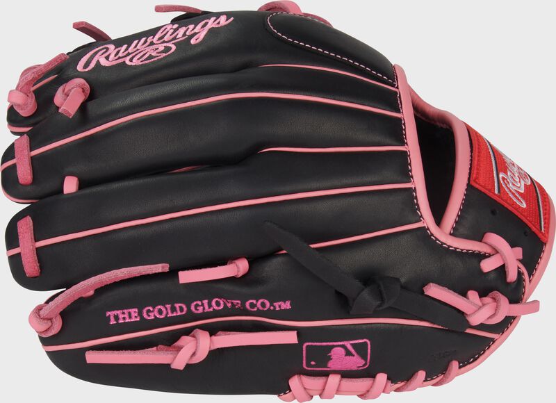 Rawlings R9 Baseball Series 11.5-Inch Baseball Glove  - Right Hand Thrower - Black/Pink