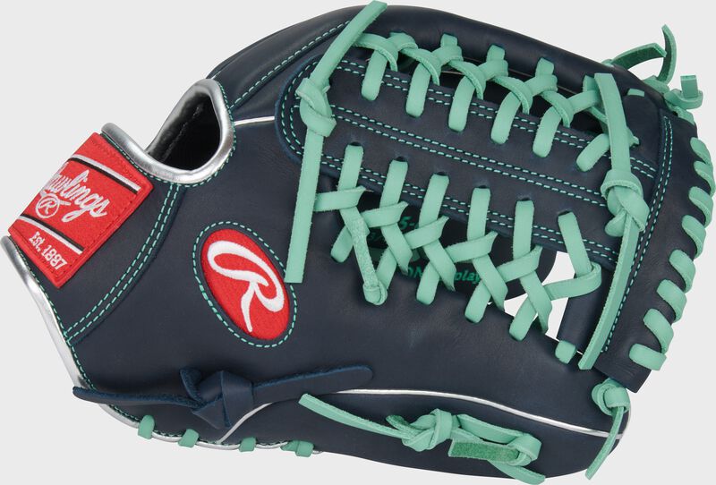 Rawlings R9 Baseball Series 11.75-Inch Baseball Glove  - Left Hand Thrower - Navy/Mint