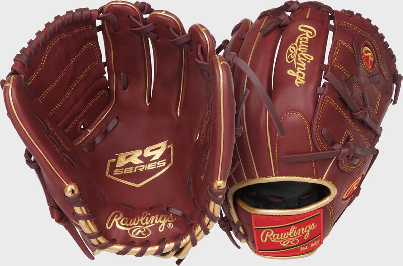 Rawlings R9 Baseball Series 12-Inch Baseball Glove  - Left Hand Thrower - Sherry