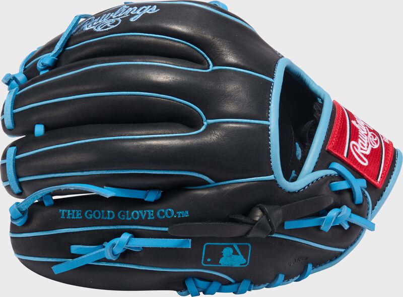 Rawlings R9 Baseball Series 11.5-Inch Baseball Glove  - Right Hand Thrower - Black/Columbia Blue