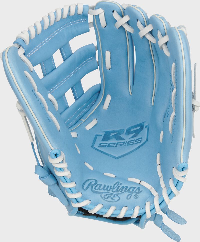 Rawlings R9 Series 12-Inch Softball Glove - Right Hand Thrower - Columbia Blue