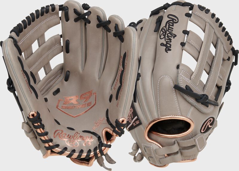 Rawlings R9 Contour Series 12-Inch Softball Glove - Left Hand Thrower - Gray