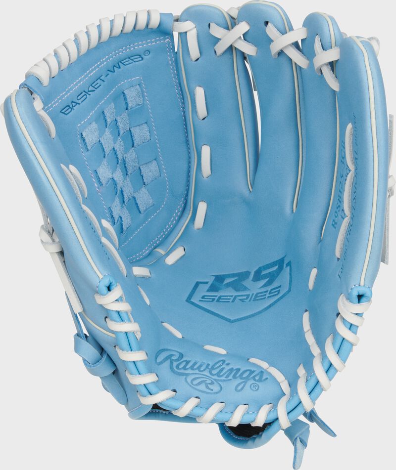 Rawlings R9 Series 12.5-Inch Softball Glove - Right Hand Thrower - Columbia Blue