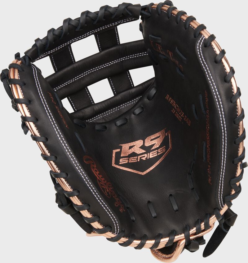 Rawlings R9 Series Catchers Mitt 33-Inch Softball Glove - Right Hand Thrower - Black