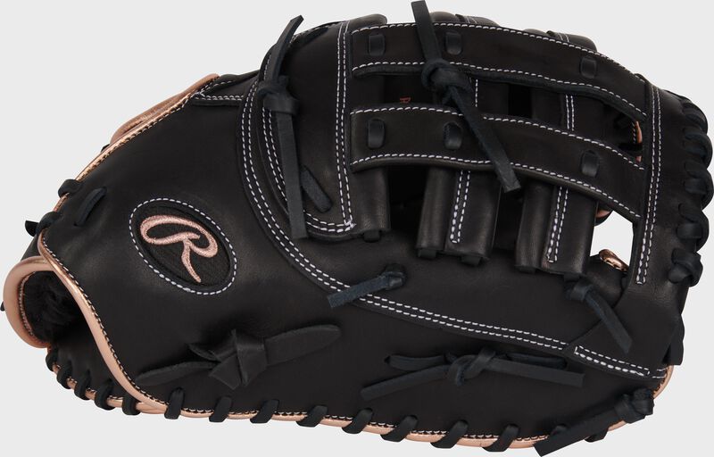 Rawlings R9 Series First Base Mitt 12.5-Inch Softball Glove - Right Hand Thrower - Black