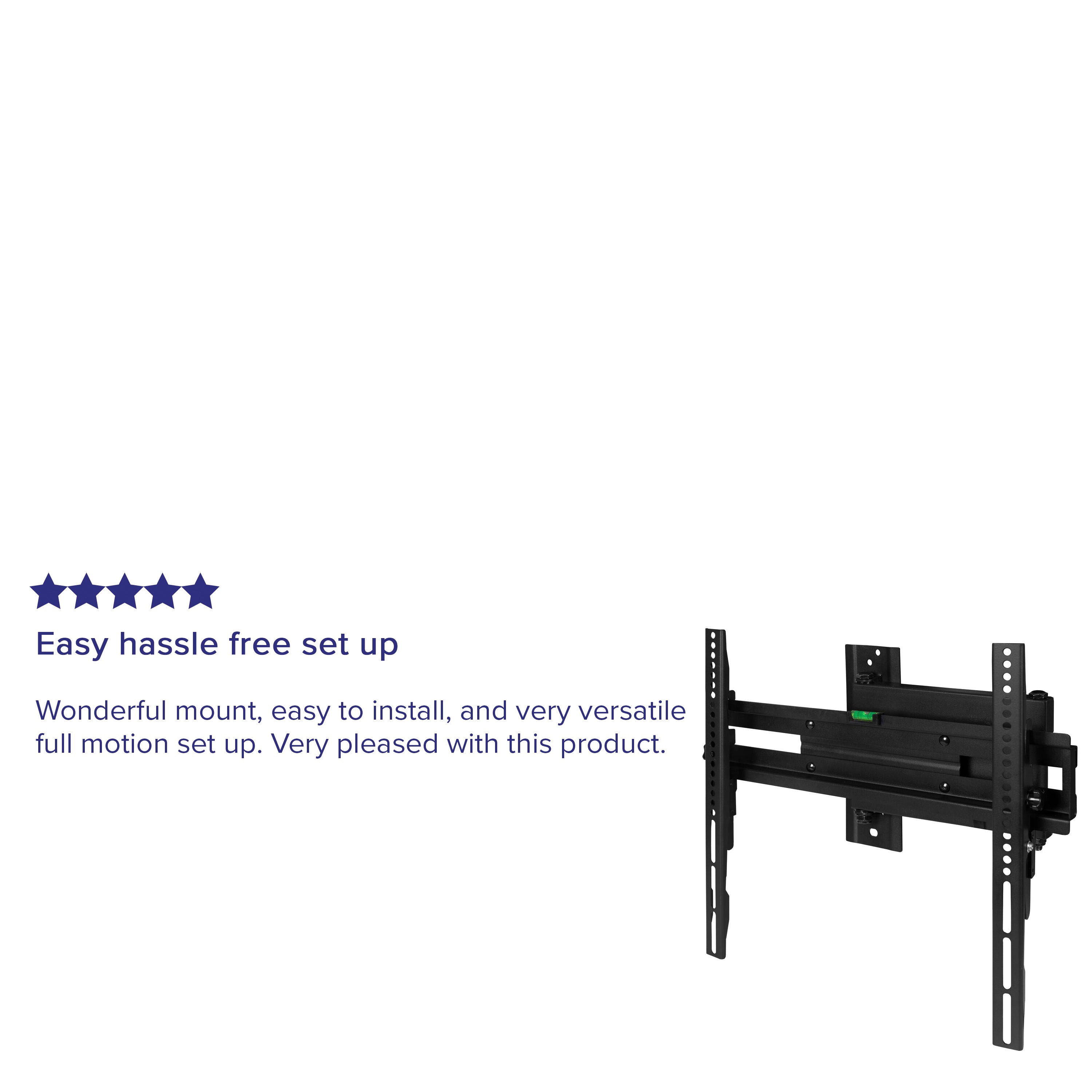 FLASH MOUNT Full Motion TV Wall Mount - Built-In Level - Fits most TV's 32" - 55" (Weight Cap 55LB)
