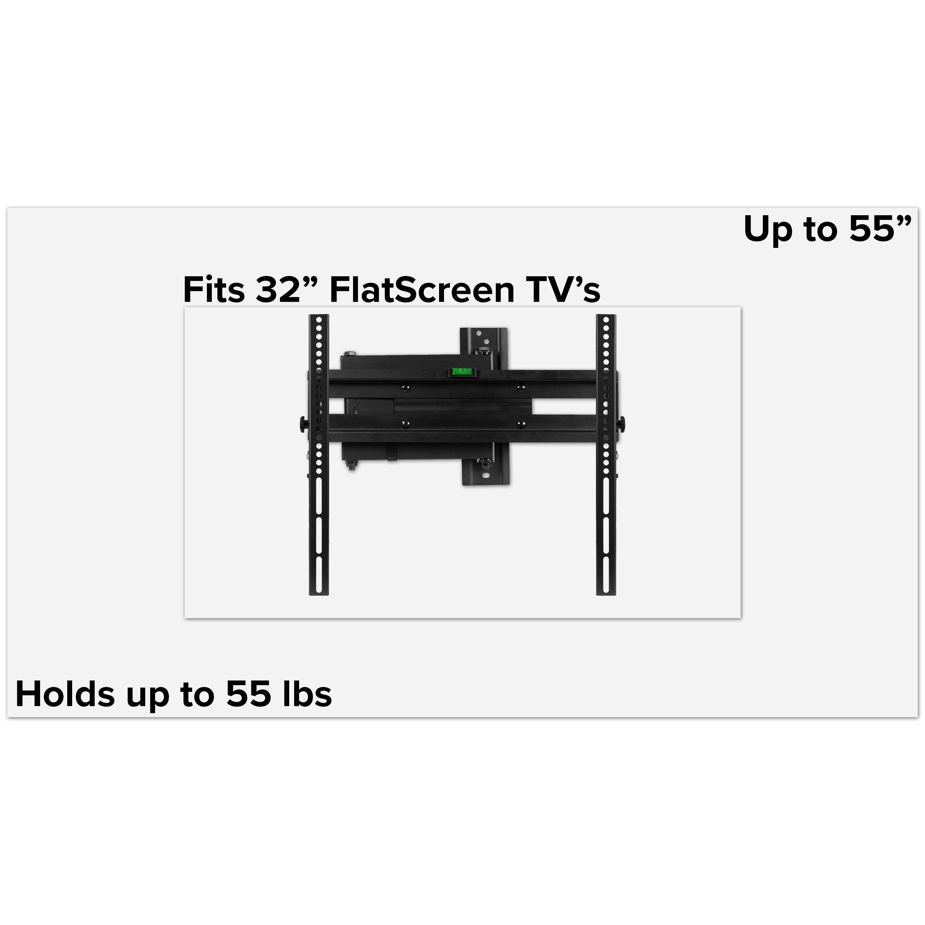 FLASH MOUNT Full Motion TV Wall Mount - Built-In Level - Fits most TV's 32" - 55" (Weight Cap 55LB)