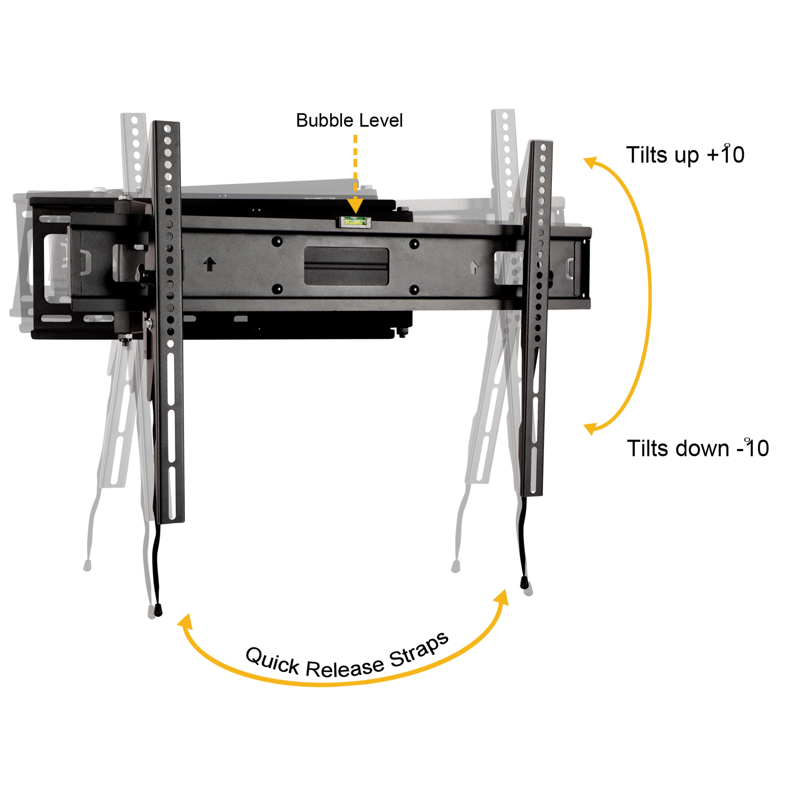 FLASH MOUNT Full Motion TV Wall Mount - Built-In Level - Fit most TV's 40" - 84" (Weight Cap 100LB)