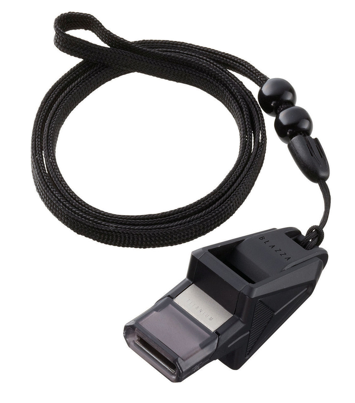 Whistles Sports Equipment BLAZZA® Whistle. Includes Lanyard, Black