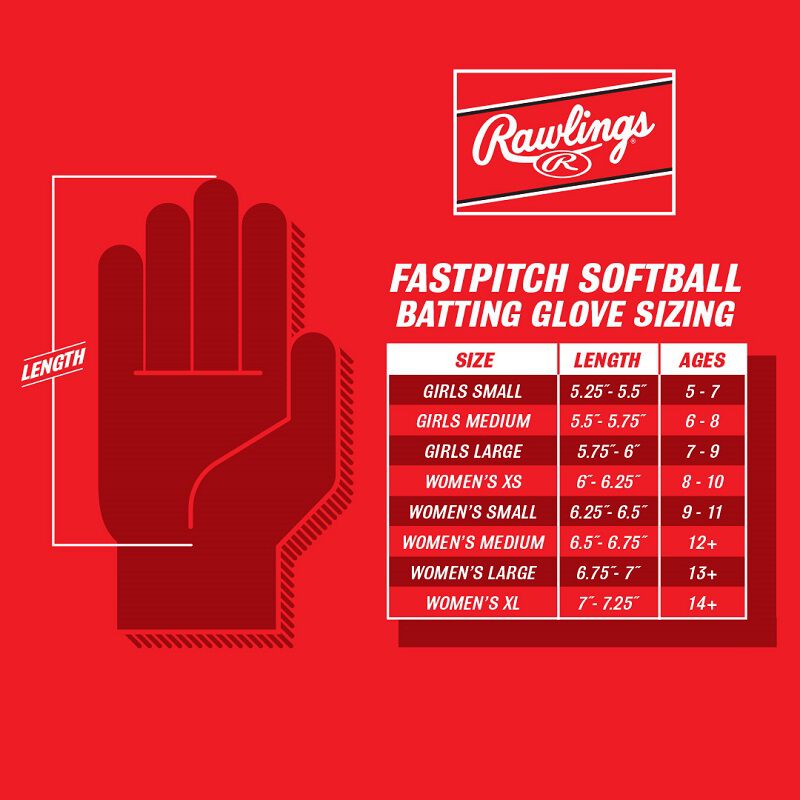 Rawlings Womens Workhorse Okc Compression Strap Fastpitch Softball Batting Gloves - Medium - White
